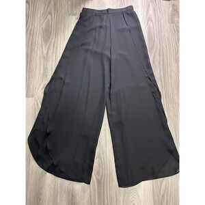 SAELEE Black Wide Leg Palazzo Pants Flowy Sheer Overlay Size 10 vintage